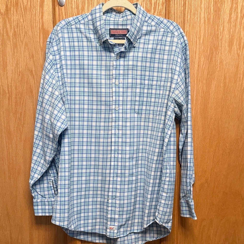 Vineyard Vines Light Blue Plaid Murray Shirt